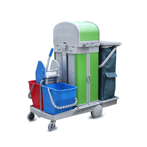 趟門儲物箱+卷簾頂（dǐng）蓋清潔服務手（shǒu）推車 / 排拖（tuō） ST R150G