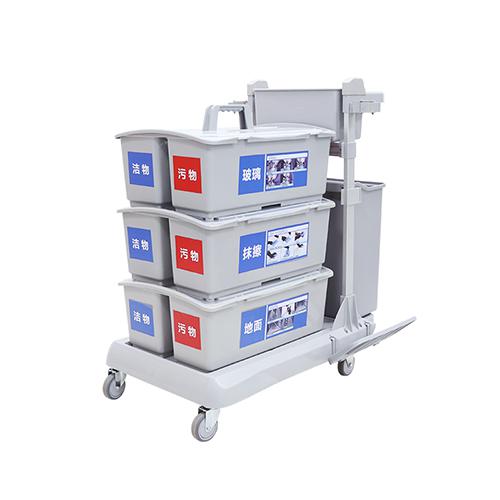 靈動型平推係統清潔車（chē） 配23升垃圾桶、3個雙格桶、2套車（chē）架/箱 JD G323