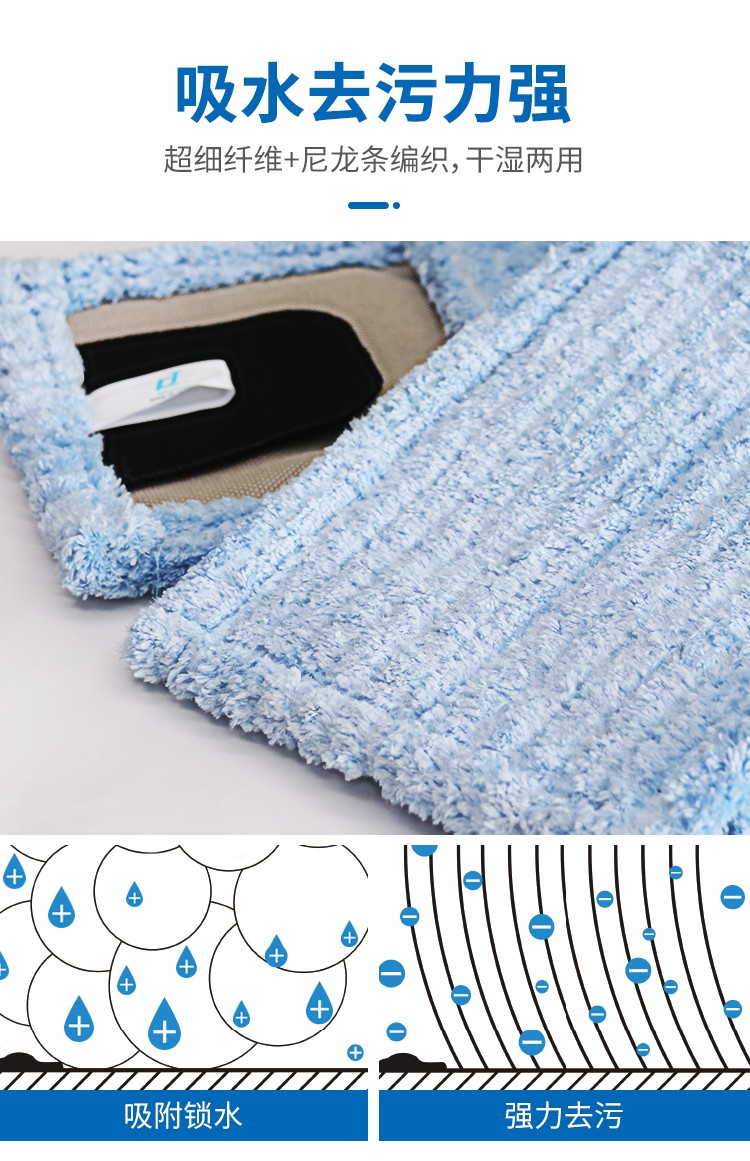 CT17c.嫩草网在线观看免费 幹濕兩用微纖平拖頭 4色（sè）尼龍（lóng）帶