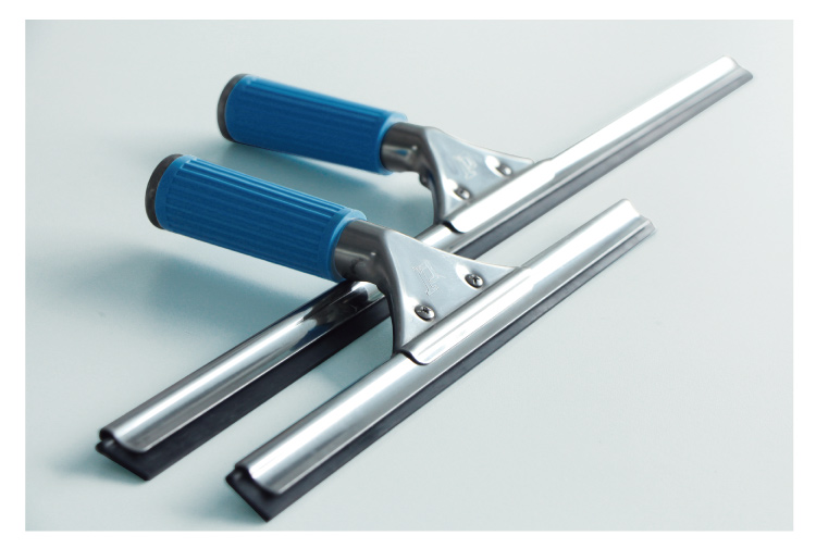 不鏽鋼玻璃刮 配黑色硬膠條三叉型手柄