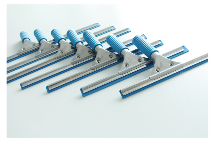 不鏽鋼玻璃刮 配藍色軟（ruǎn）膠條三叉型手柄