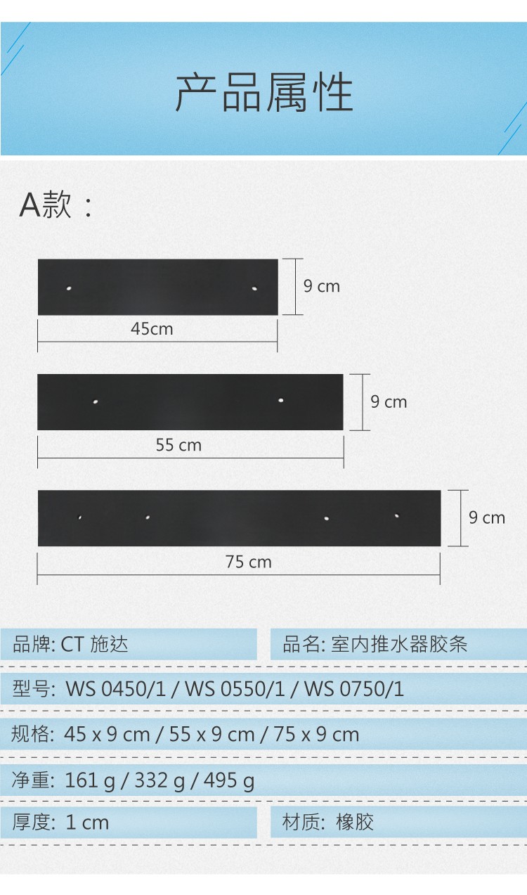黑色推水扒(bā)膠條