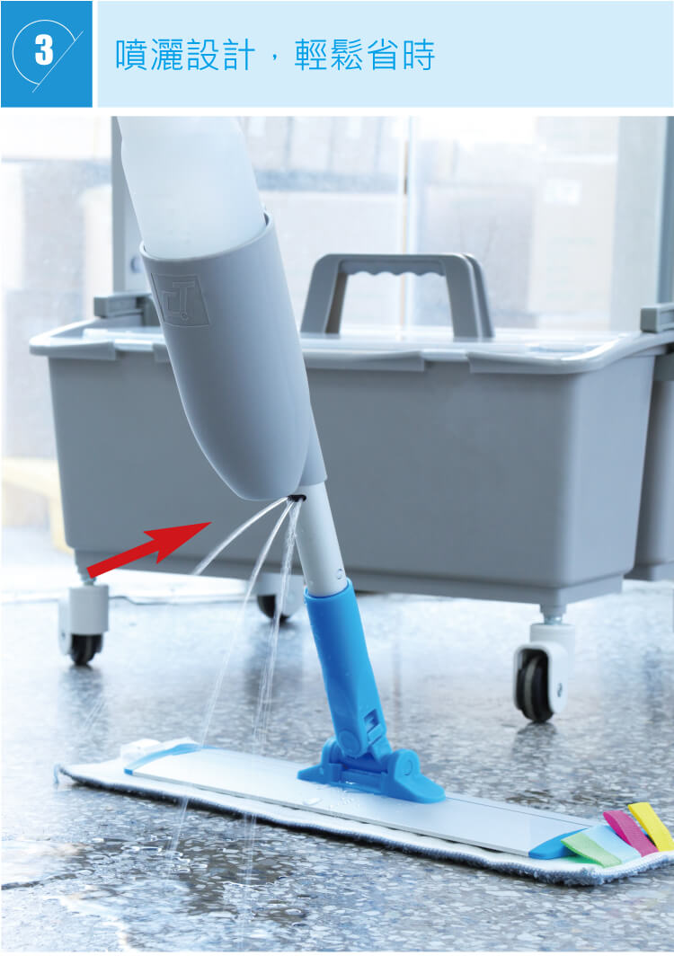 靈動型噴水平（píng）拖 配500mL可拆卸水箱2條平拖布 紅黃藍綠四色可選 SME 50PEA